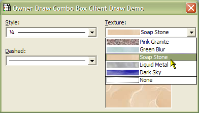 Custom Draw Combo Box Sample Application