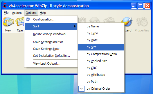 WinZip UI Sample