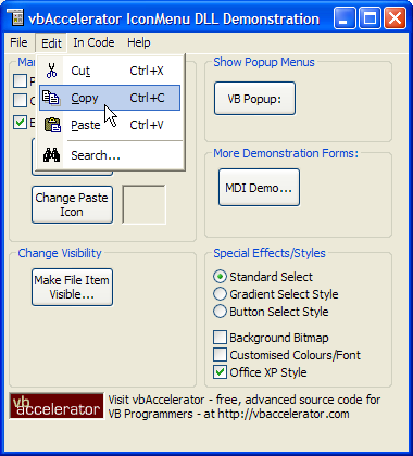 IconMenu DLL Object in Action