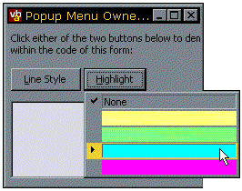 Demonstration showing Highlight Color Picker