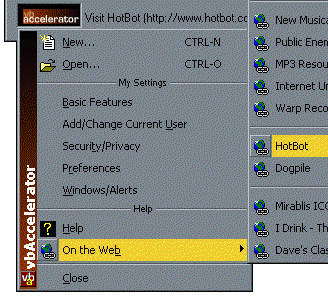 ICQ Style Menu Demonstration