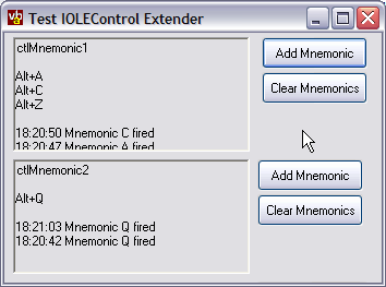IOLEControl Mnemonic Demonstration