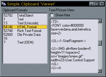 Simple Clipboard Viewer