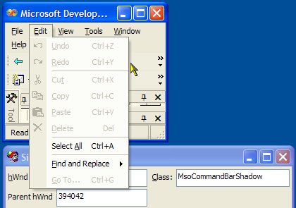 VS.NET Menu shadows are created using separate windows