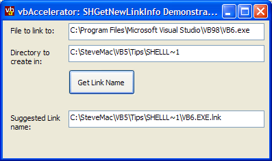 Shortcut filename demonstration project