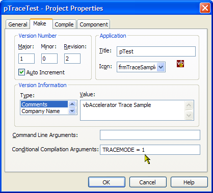 Setting the Conditional Compilation flags