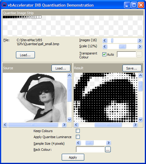 Demo application screen shot