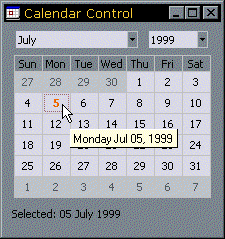 Calendar Control in Action