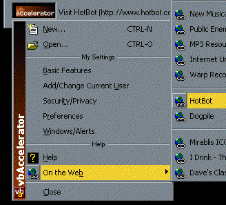 ICQ Style Menu Demonstration
