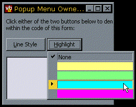 Owner-Draw Popup Menu Demonstration