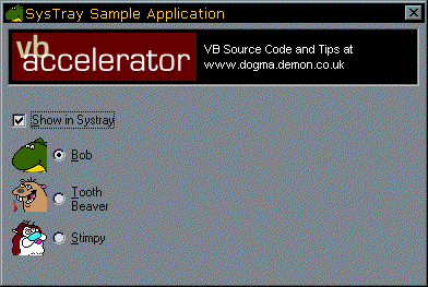 SysTray Demo Application