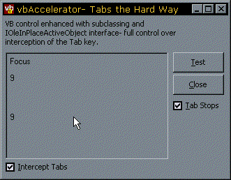 Demonstration Project - hard to show in a picture but here it is eating the Tab Key